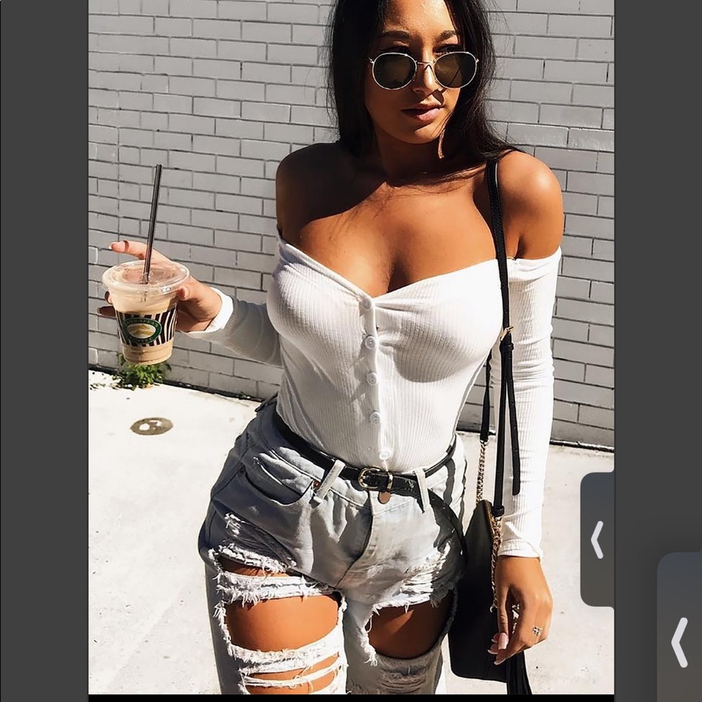 Fool in love off shoulder bodysuit -fashion nova